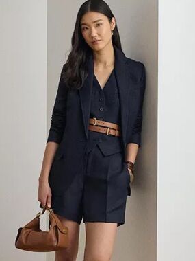 Navy Tailored Blazer and Vest Suit Jacket